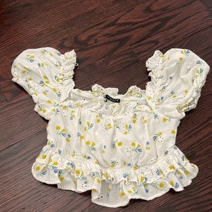 Zara cropped flowers top